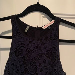 Rebecca Taylor Navy High-neck lace dress